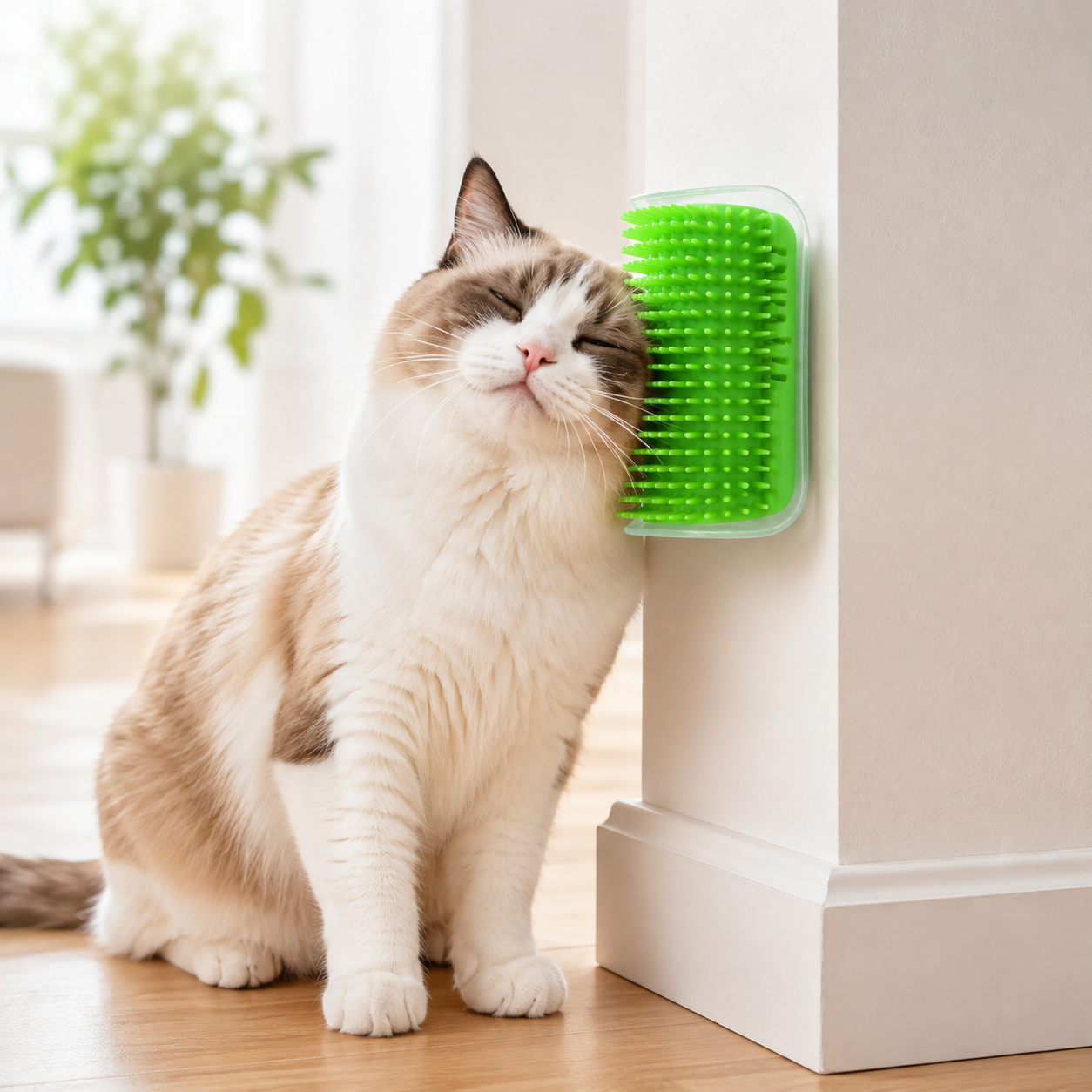 Pettsure PurrBrush green self-grooming cat brush
